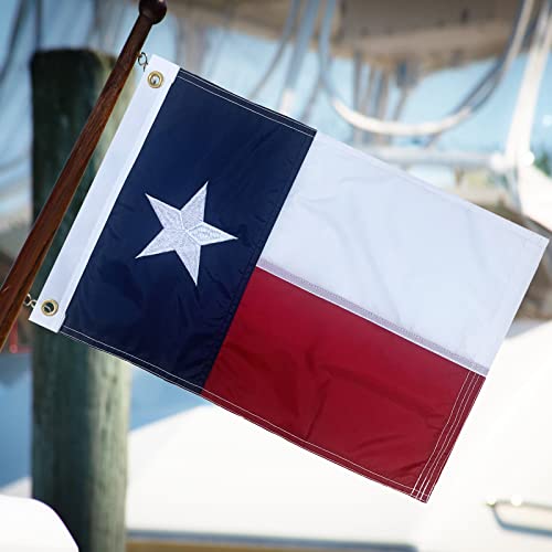 Topflags Texas Boat Flag 12X18 American Texas Flags For Boat Cabin Flags,Yacht Nautical Flag Nylon Flags With Sewn Stripes And 2 Brass Grommets Water-Resistant #TOP5