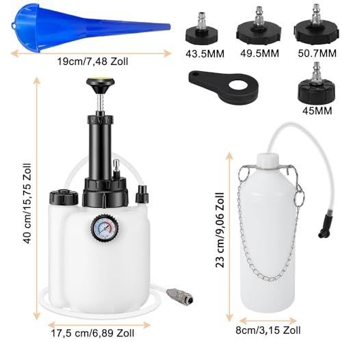 KELUBATU 3-Liter-Bremsentlüfter-Einheit, Zum Austausch von Brems- und Kupplungsflüssigkeit, geeignet für die meisten Hauptbremszylinderbehälter