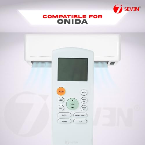 Image of 7SEVEN Compatible for Onida AC Remote Original RG57Y2 /BGEF Model 184a 1 1.5 2 Ton Split and Window Air Conditioner - Match Exactly with Existing Onida ac Remote Control