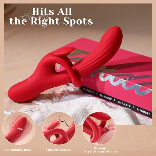 Image of Toendi G spot Vibrator Sex Toys for Women, Rabbit Sex Toy for Female Couple | Rabbit Vibrator with 360 Circular Motion, 9 Rotating Vibrators & 9 Vibration Modes G Spot Stimulation, Rose Toy Adult Toys