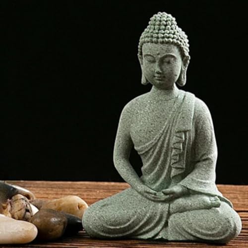 Statue bouddhiste chinoise 12cm, statuette zen de table raffinée - 3