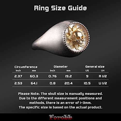 Image of Skull Ring 925 Sterling Silver Handcrafted Gothic Rock Punk Diablo Vintage Cocktail Party Biker Retro [Sunflower 60029] - Ring Size 9