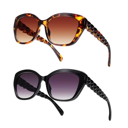 LADEESSE Óculos De Sol Leitura Femininos - Elegantes Bifocais Com Lentes Integradas E Proteção Uv400, Pacote 2 + 2,75