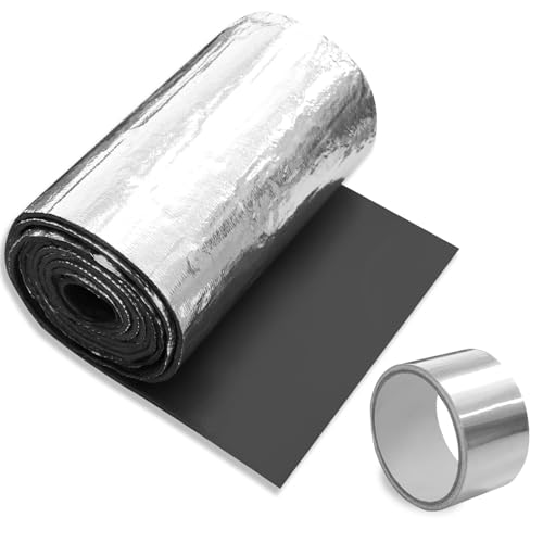 82.6 x 7 Inches Universal Car Battery Insulation Kit Car Battery Blanket for Cold Weather Fit for General Vehicles Trucks and RV Batteries with 1 Roll of Aluminum Foil Tape