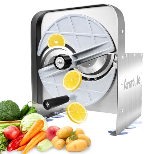 Anatole Gemüseschneider Gemüsehobel Gastronomie Edelstahl 0-10mm Einstellbar Zwiebel Tomate Kartoffel Chips Schneider Profi Obstschneider Manuell für Zitrone Orange Karotte Kohl Anatole Gemüseschneider Gemüsehobel Gastronomie Edelstahl 0-10mm Einstellbar Zwiebel Tomate Kartoffel Chips Schneider Profi Obstschneider Manuell für Zitrone Orange Karotte Kohl