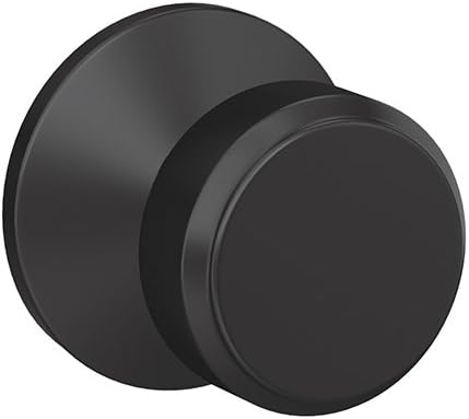 SCHLAGE Custom FC172 BWE 622 KIN Bowery Non-Turning Knob with Kinsler Trim, Matte Black