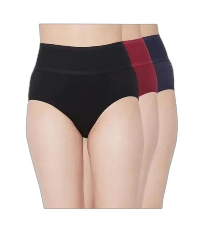 Women's Panties|Style - 413 Women Cotton Regular Tummy Tucker Panties/Hipster (Pack of 3) (Maroon/Black/Pnik)-picture-54