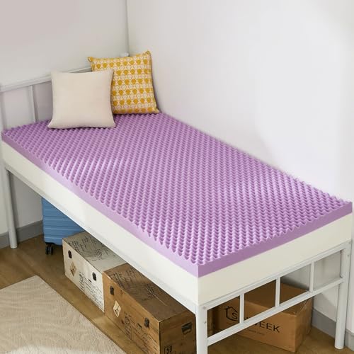 SINWEEK 3 Inch Egg Crate Memory Foam Mattress Topper Twin XL, Twin Extra Long Mattress Pads for College Dorm Room, Pressure Relieve CertiPUR-US Certified,39x80 Inches by SINWEEK - Used condition - US$44.90
