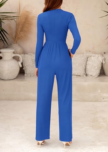 PRETTYGARDEN Jumpsuits For Women Dressy Fall Fashion Clothing 2025 Long Sleeve Mock Neck Date Night Rompers Business Outfits