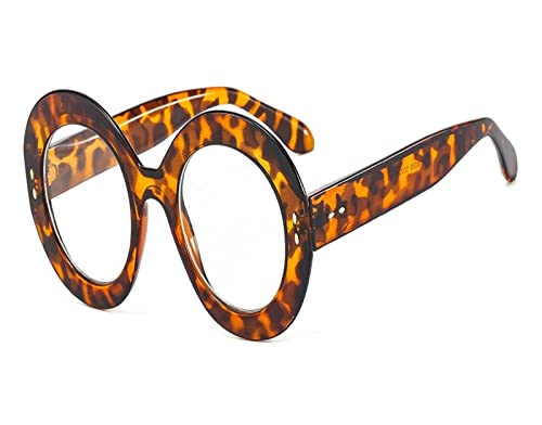 Lunettes orange vintage pour femme à grande monture ovale et verres transparents