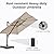 Grand patio PLUTO 10x13 FT Patio Umbrella without Base, Acrylic Outdoor Cantilever Aluminum Umbrella, Black Pole