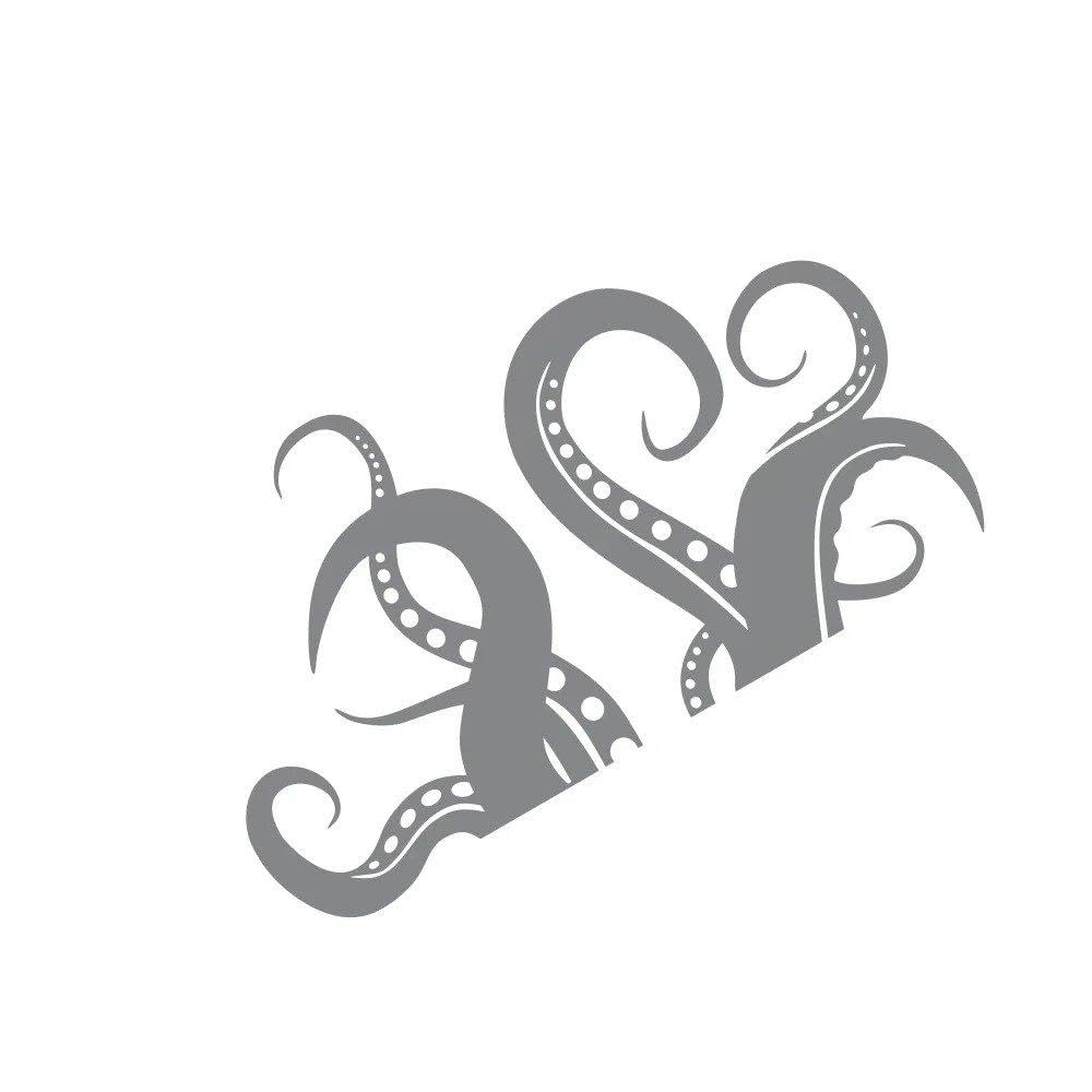 Dabhuoc Glossy Gray Car Hood Sticker Artistic Octopus Tentacles Marine Animals Vinyl Decal Personalized Car Body(,53X30cm)