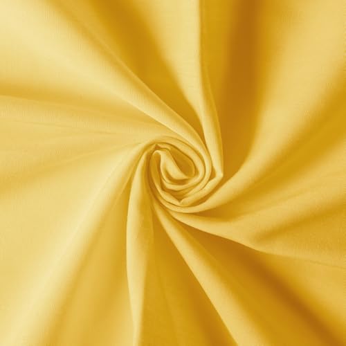 HHZZMIAO Cotton Polyester Broadcloth Fabric 57 Wide by The Yard Soft Lightweight & Breathable Material for Sewing Lining Curtains Bedding & DIY Projects (Yellow 1 Yard)