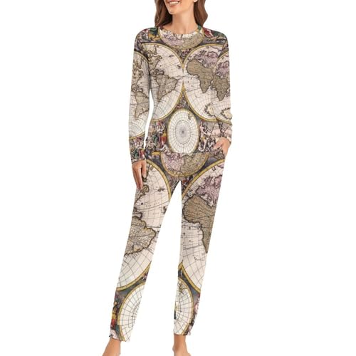 Pyjama femme carte du monde la solution confort contre les nuits fraîches en sleepwear