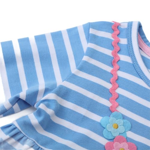 HILEELANG Toddler Girl Long Sleeve Dress Cotton Casual Jersey Shirt Playwear Applique Dress3