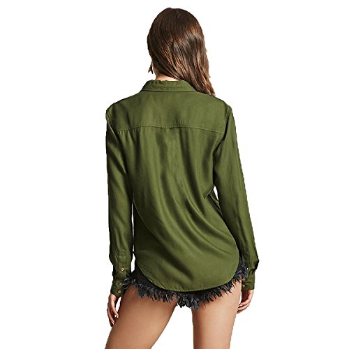Image of C.Cozami Casual Long Sleeves Double Pocket Women's Rayon Shirts