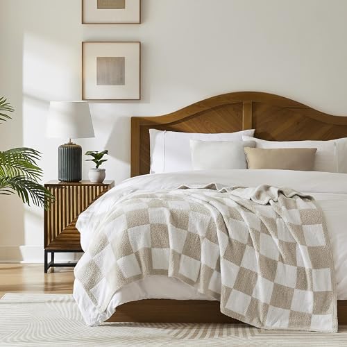 R.SHARE Kuscheldecke Flauschig, 125×175cm Schachbrettmuster Decke, Weich und Warm Sofaüberwurf,...