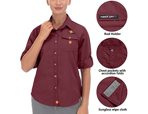 Little Donkey Andy Camisa feminina com proteção UV FPS 50+, camisa de pesca de manga comprida, respi