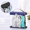 HAOGUAGUA Heavy Duty Leak Proof Clear Travel Bags for Toiletries, Transparent Makeup Cosmetic Bag with Zipper and Handle (1PCS BLUE, Large)