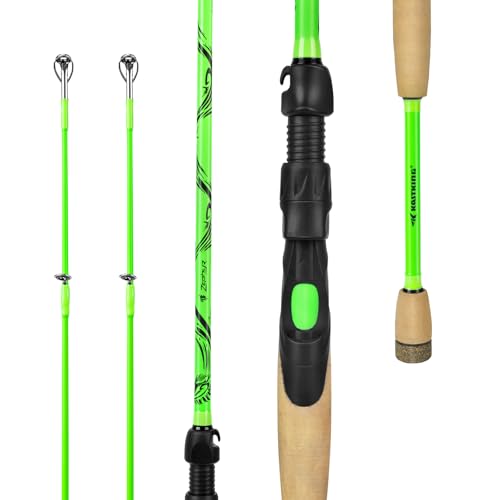 KastKing Zephyr Dual Tip Spinning Rod, 6'6", M/MH, Green