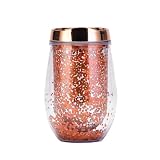 CAPIJIONG 350 ml/10 oz a forma di U guscio d'uovo grande pancia coppa creativa doppio strato paillettes uovo isolamento Cup D-style