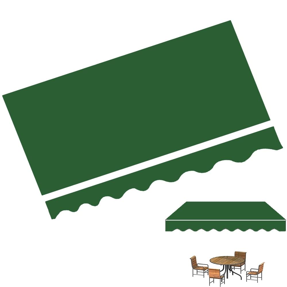 Toile de rechange rétractable pour auvent extérieur imperméable 3,9x3 m vert