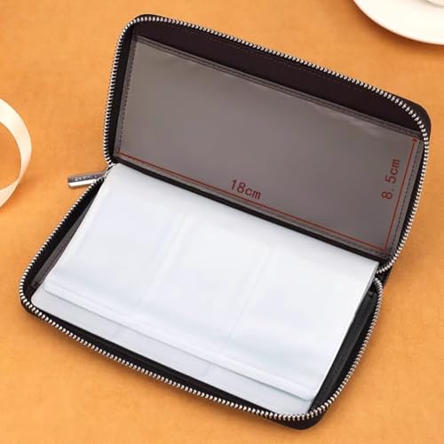60 Slots Credit Card Holder Wallet Business Card Organizer Wallet Zipper PU Leather Credit Card Bag Large Capacity Credit Card Case Debit Card Storage Bag Gift Card Holder Black3