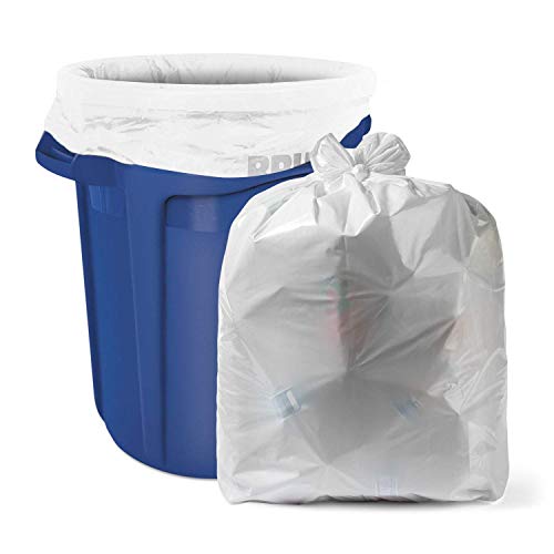 Aluf Plastics W58 - Bolsas de basura blancas de 55 galones (100 unidades, 0,7 ml) - Bolsas de basura para espacios comerciales, comerciales y residenciales