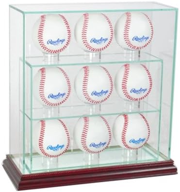 Perfect Cases 9UPBSB-C 9 Upright Baseball Display Case, Cherry