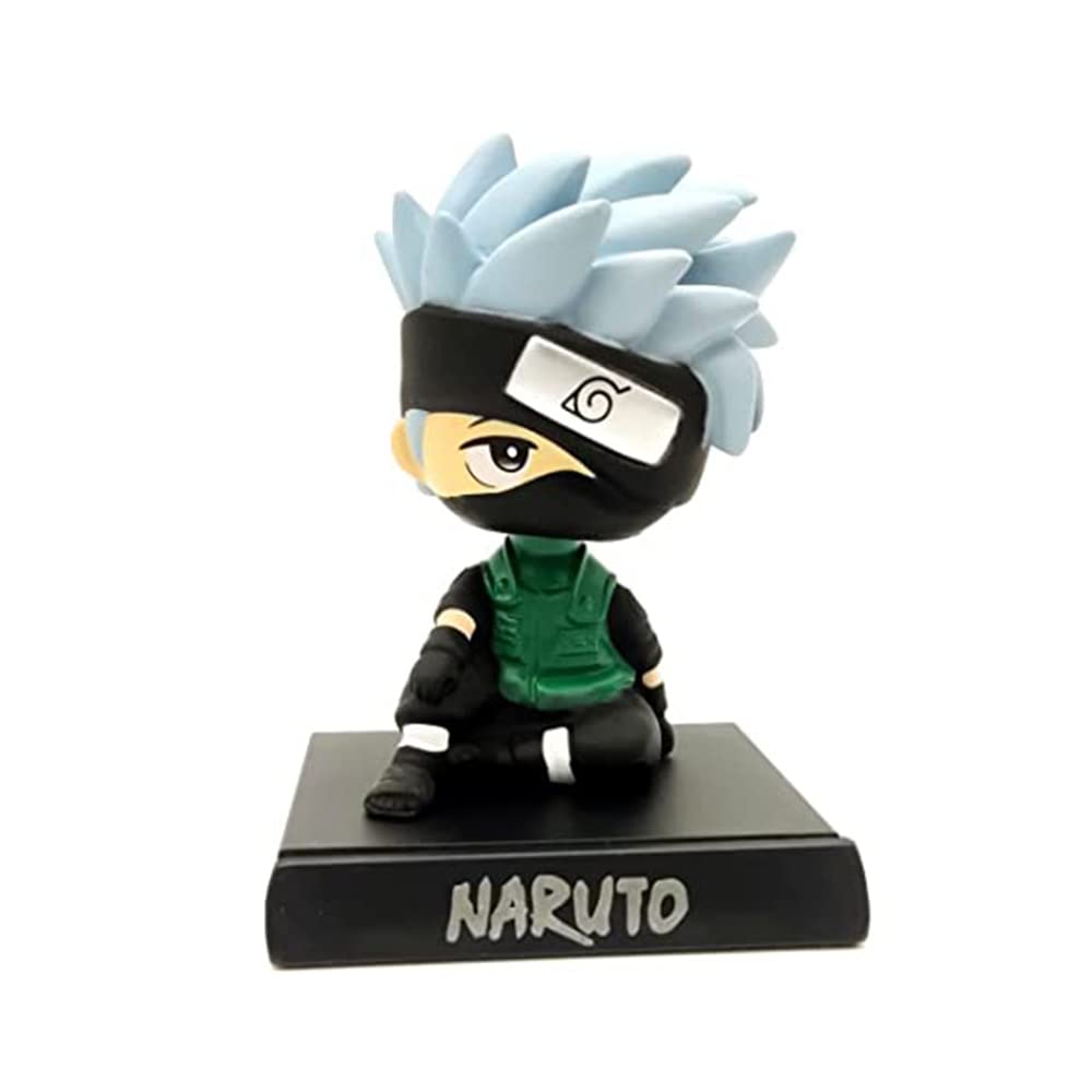 AG Traders Naruto Kakashi Hatake Sensei Bobble Head Action Figures with Mobile Holder for Cars dashboards Offices and for Home Decoration and Perfect Toy (Naruto Kakashi Hatake Sensei)