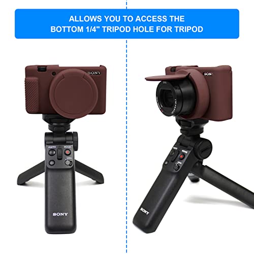 Funda protectora Easy Hood para cámara Sony ZV-1 café miniatura 6