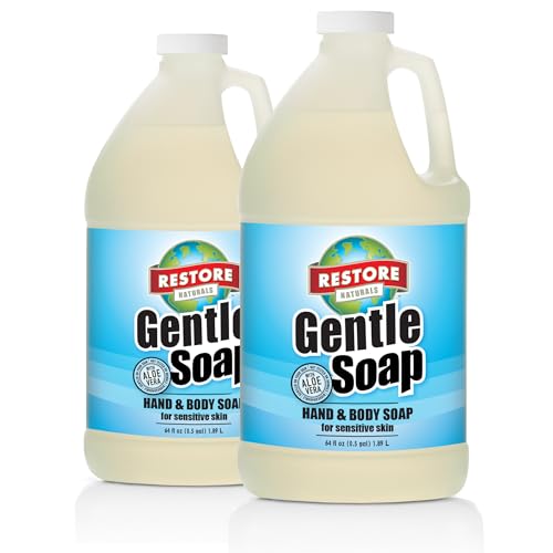 Restore Naturals Natural Gentle Hand Soap, Non-Toxic Hand & Body Soap Made, 2 PAck (64 Fl oz) image 2