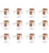 Smiths Mason Jars 12-Pack Mini Glass Bottles - 100ml, 7cm x 5cm Small Glass Bottles with cork for...