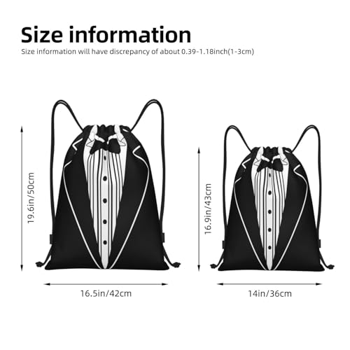 Generic Tuxedo Drawstring Backpack Gym Sackpack Beach Bag for Women Men, Medium2