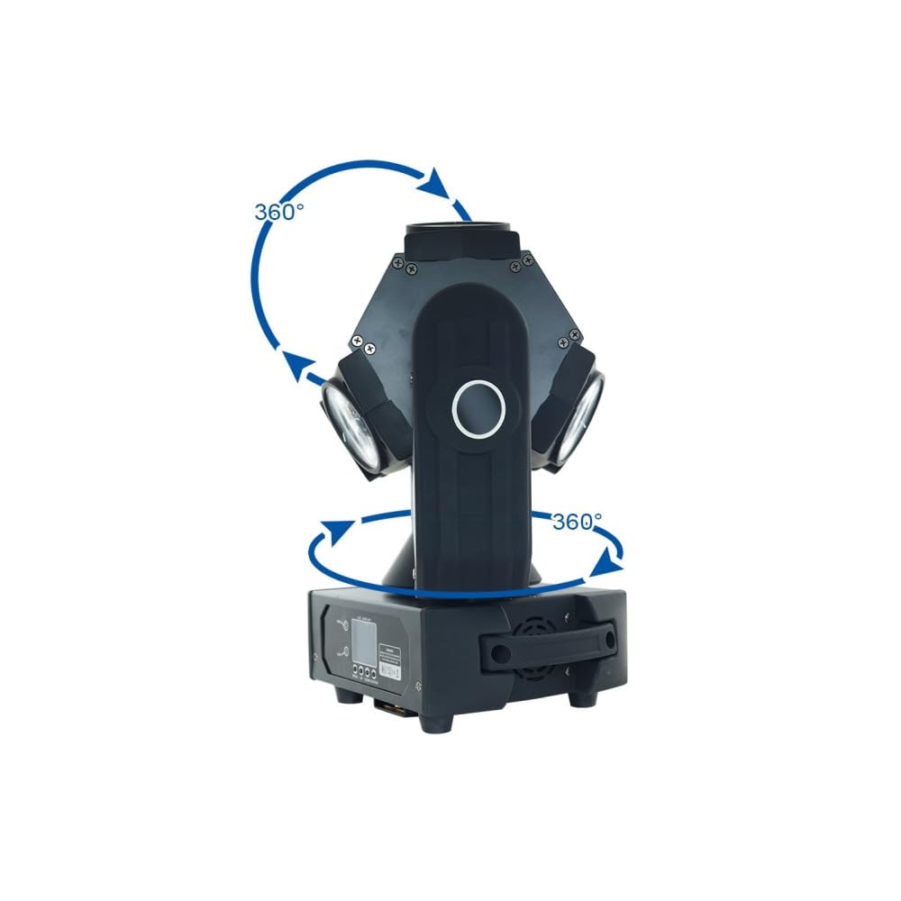 Faro Discoteca Testa Mobile 9 LED 360 Gradi RGBW Moving Head Light PROIETTORE
