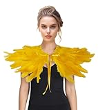 Feather Shawl for Women - Swan Feathers Collar Halloween Crow Cape Witch Costume Accessories