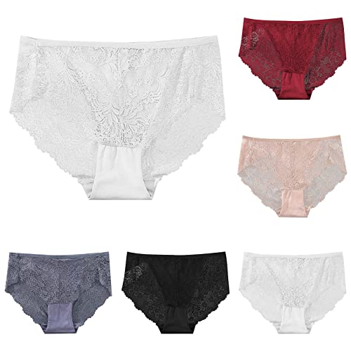 Bourund Women's Sexy Lace Stretch Hipster Underwear, Pack Of 5 Floral Lace Sheer Panties Soft & Breathable Briefs For Ladies #TOP29