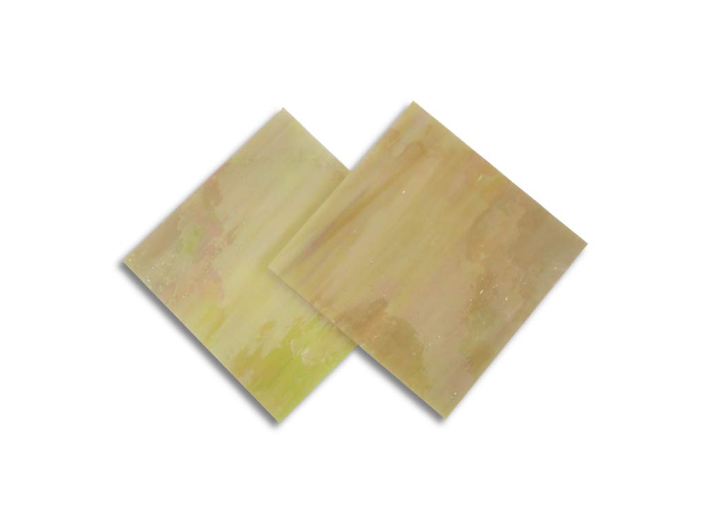 Stained Glass from Sai Mosaic Art, 2 Pc of 4"x4" for Mosaic Work Iridescent Beige