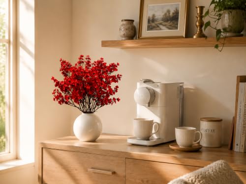 Image of Mandy's 6 Bundles Artificial Red Baby's Breath Flowers