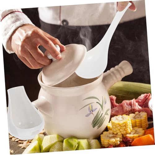 Cuillère à soupe céramique large blanche avec support COLLBATH