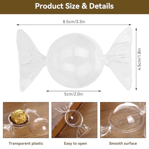 Gsycle 12 Stück Party-Geschenkboxen in Bonbonform, kleine durchsichtige Süßigkeitenbehälter aus, Leckerli-Box, Schokoladen-Geschenkbox mit Deckel für Hochzeit, Geburtstag, Party, Babyparty