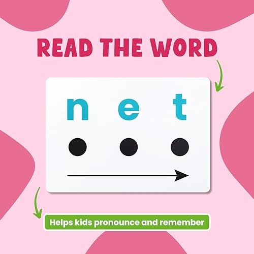 Image of CVC Words Flash Cards for Kids Age 3+ | 100 Double Sided Laminated Wipe & Clean Cards | Phonics, Early Reading & 3 Letter Word Learning Activity