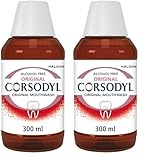Corsodyl Antibacterial Mouthwash, Original Alcohol Free, Prevents Gum Disease & Treats Bleeding Gums, 300 ml (Pack of 2)
