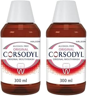 Corsodyl Antibacterial Mouthwash, Original Alcohol Free, Prevents Gum Disease & Treats Bleeding Gums, 300 ml (Pack of 2)