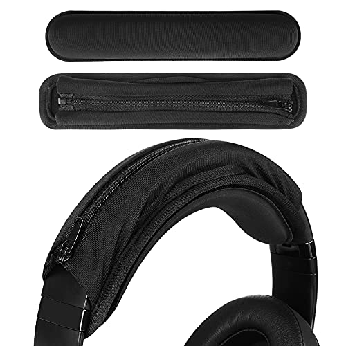 Geekria Medium Cooling-Gel Hook and Loop Headband Cover + Pad Set Protector No Tool Needed Compatible with HyperX, Turtle Beach, Razer, SteelSeries, Logitech, Corsair Headphones