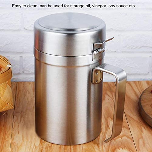 Olie Dispenser, Roestvrijstalen Huishoudelijke Keuken Handvat Olie Pot Fles Opslag Container met Deksel (1000ML) - Image 8