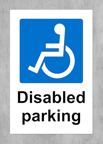 Disabled Parking sign - 1mm Plastic sign (200mm x 150mm)