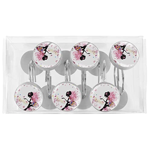 Crochets rideau de douche inox robustes | Décor fleuri chic - 6