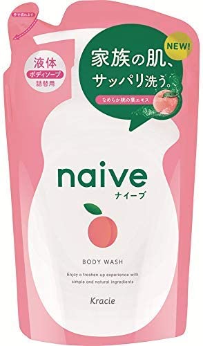 Kracie Naive Body Wash Peach Refill Net Wt.12.84 Floz/380Ml #TOP1