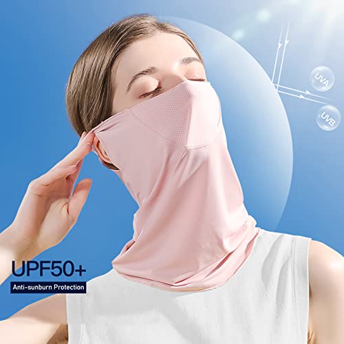 Kiboule Cachecol de rosto feminino verão proteção UV earloop gola gaiter respirável balaclava para e